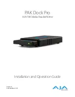 Предварительный просмотр 1 страницы AJA PAK Dock Pro Installation And Operation Manual