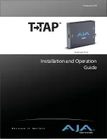 AJA T-TAP Installation And Operation Manual preview