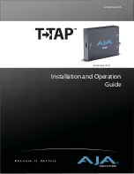 Preview for 1 page of AJA T-TAP Installation And Operation Manual