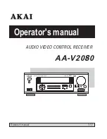 Preview for 1 page of Akai AA-V2080 Operator'S Manual