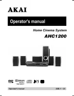 Предварительный просмотр 1 страницы Akai AHC1200 Operator'S Manual