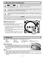 Preview for 3 page of Akai ATT05U Operator'S Manual