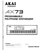 Preview for 1 page of Akai AX73 Operator'S Manual