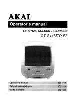 Preview for 1 page of Akai CT-S14MTD-E3 Operator'S Manual