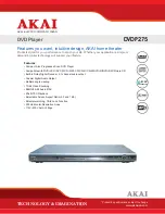 Akai DVDP275 Specifications preview