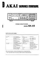 Предварительный просмотр 1 страницы Akai GX-52 Service Manual