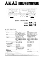 Предварительный просмотр 1 страницы Akai GX-75 Service Manual