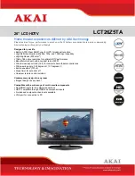 Preview for 1 page of Akai LCT26Z5TA Specification Sheet