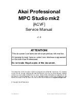 Предварительный просмотр 1 страницы Akai MPC Studio mk2 Service Manual