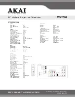 Preview for 2 page of Akai PT5250A Specifications