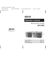 Akai QX-4200 Operator'S Manual preview