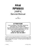 Предварительный просмотр 1 страницы Akai RPM800 Service Manual