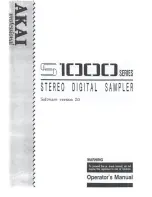 Preview for 1 page of Akai S1000 Series Operator'S Manual