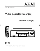 Akai VS-K606N-E3 Operating Instructions Manual preview