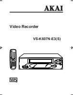 Предварительный просмотр 1 страницы Akai VS-K607N-E3 Operator'S Manual