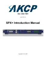 Preview for 1 page of AKCP SPX+ Introduction Manual