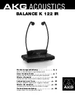 Preview for 1 page of AKG BALANCE K 122 IR User Instructions