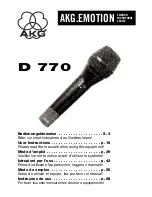 AKG EMOTION D 770 User Instructions предпросмотр