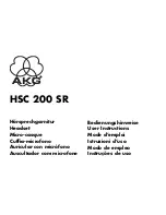 AKG HSC 200 SR User Instructions предпросмотр