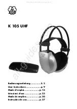 AKG K 105 UHF User Instructions предпросмотр