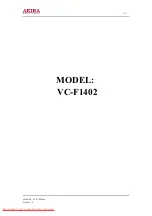 Предварительный просмотр 2 страницы akira VC-F1402 Service Manual