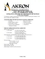 Preview for 1 page of Akron 1494 Installation, Operating And Maintenance Instructions