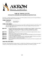 Preview for 1 page of Akron OMEGA SD 3524 Installation, Operating And Maintenance Instructions