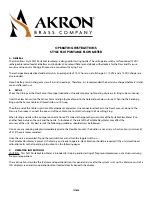 Preview for 1 page of Akron Style Operating Instructions