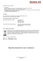 Preview for 6 page of Aktobis WDH-TG105L Operating Manual