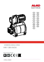 Предварительный просмотр 1 страницы AL-KO HW 1300 INOX Instructions For Use Manual