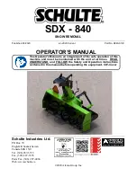 Alamo Schulte SDX - 840 Operator'S Manual preview