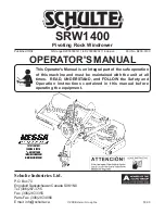 Alamo Schulte SRW 1400 Operator'S Manual preview