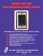 Alarm Controls Corporation KP-100 Operating Instructions Manual preview