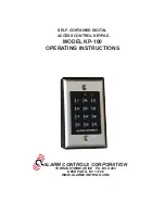 Предварительный просмотр 3 страницы Alarm Controls Corporation KP-100 Operating Instructions Manual