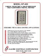 Предварительный просмотр 1 страницы Alarm Controls Corporation KP-400 User Manual