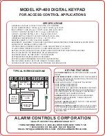 Предварительный просмотр 2 страницы Alarm Controls Corporation KP-400 User Manual