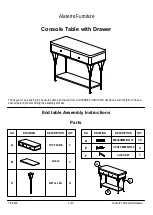 Preview for 1 page of Alaterre Furniture ANTH1425 Assembly Instructions