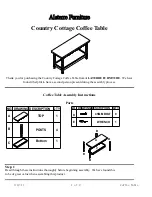 Preview for 1 page of Alaterre Furniture Country Cottage Coffee Table Manual