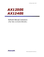 Preview for 1 page of Alaxala AX1240S Series Manual