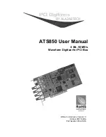 AlazarTech ATS850 User Manual предпросмотр