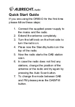 Preview for 2 page of Albrecht Audio DR80-D Quick Start Manual