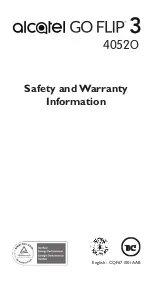 Preview for 1 page of Alcate 4052O Safety And Warranty Manual