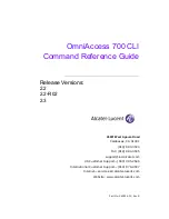 Preview for 1 page of Alcatel-Lucent OmniAccess 700 CLI Command Reference Manual