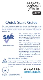 Preview for 1 page of Alcatel 4013M Quick Start Manual