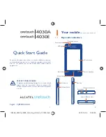 Предварительный просмотр 1 страницы Alcatel 4030A Quick Start Manual