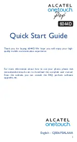 Preview for 1 page of Alcatel 6044D Quick Start Manual