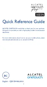 Предварительный просмотр 1 страницы Alcatel B032 Quick Reference Manual