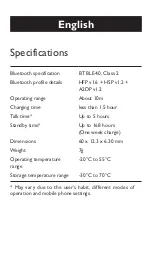 Preview for 2 page of Alcatel BH60 User Manual