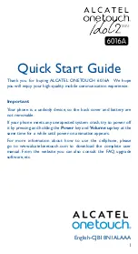 Preview for 1 page of Alcatel idol 2 MINI Quick Start Manual