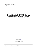 Preview for 1 page of Alcatel OmniSwitch 6400-24 Hardware User'S Manual